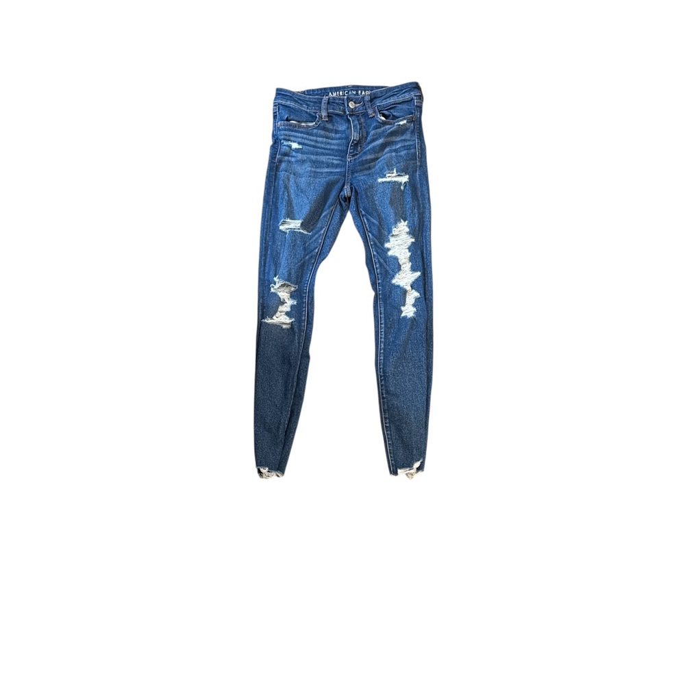 American Eagle Distressed Skinny StraightJeans Size 6 Ripped Denim Classic‎ Chic